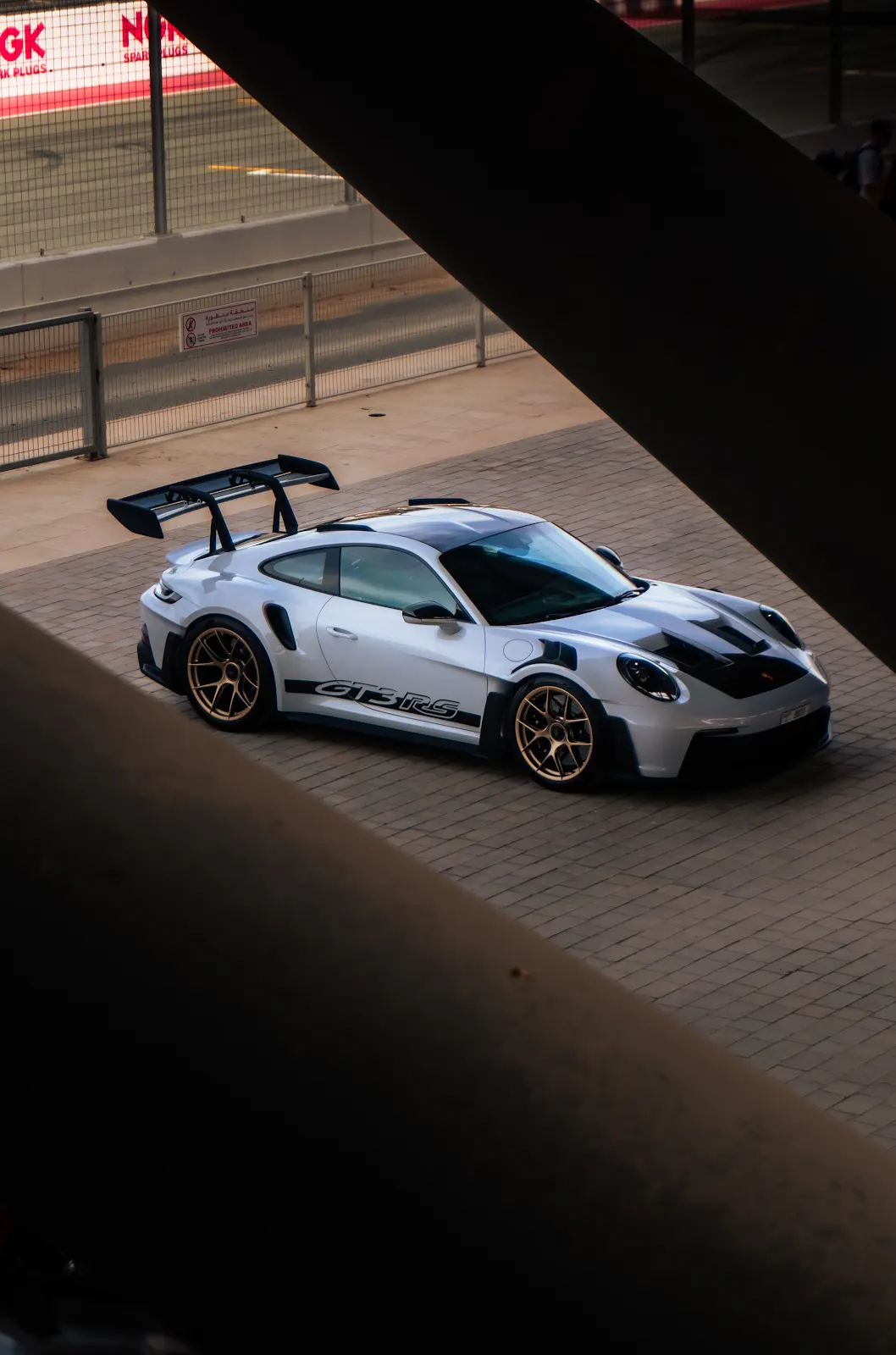 Porsche 911 GT3 RS paddocked at the circuit